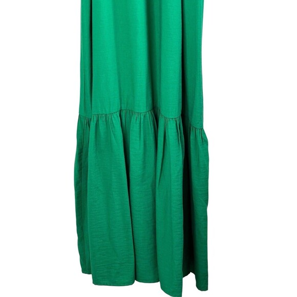 Banana Republic Emerald Green Halter Tiered  Maxi Dress Size 6 - Picture 4 of 9